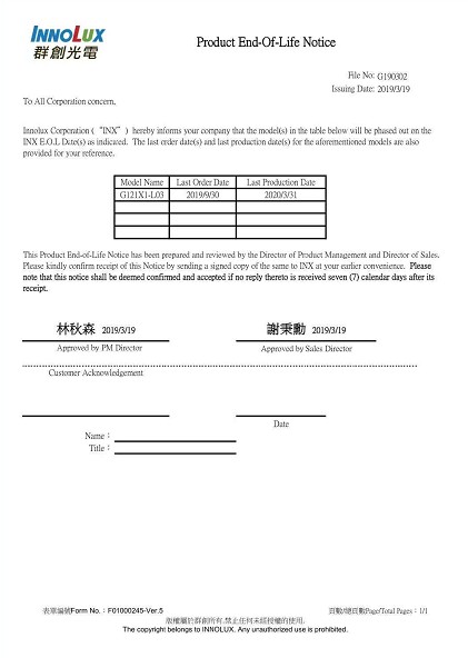 G121X1-L03 NOTICE