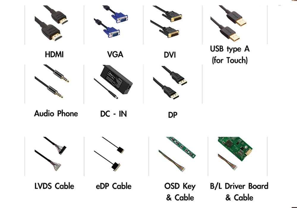HDMI, VGA, USB, RS232